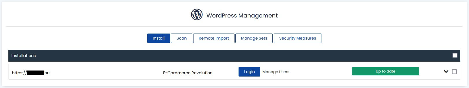 Wordpress menegement felület